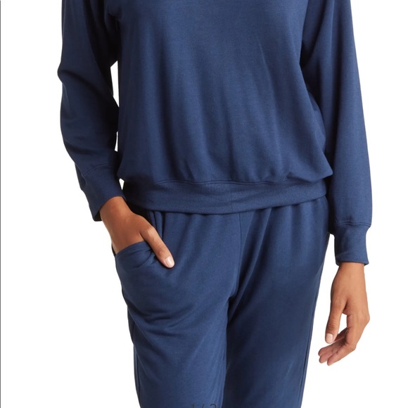 NWT: Eberjey Blair Ringer sweatsuit NAVY - Picture 4 of 7